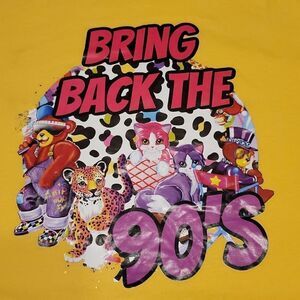 PLUS size "Bring Back the 90's" Sunshine Yellow Tee Shirt w/Lisa Frank Figures
